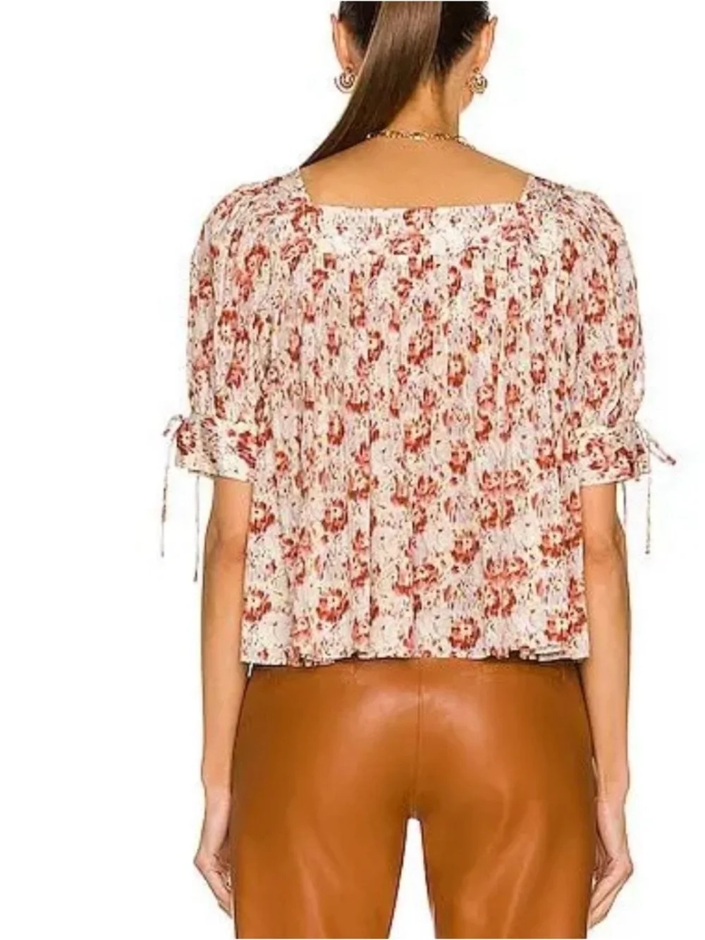 Ulla Johnson Lorraine Blouse Cream Blouse with Rust Wisteria color